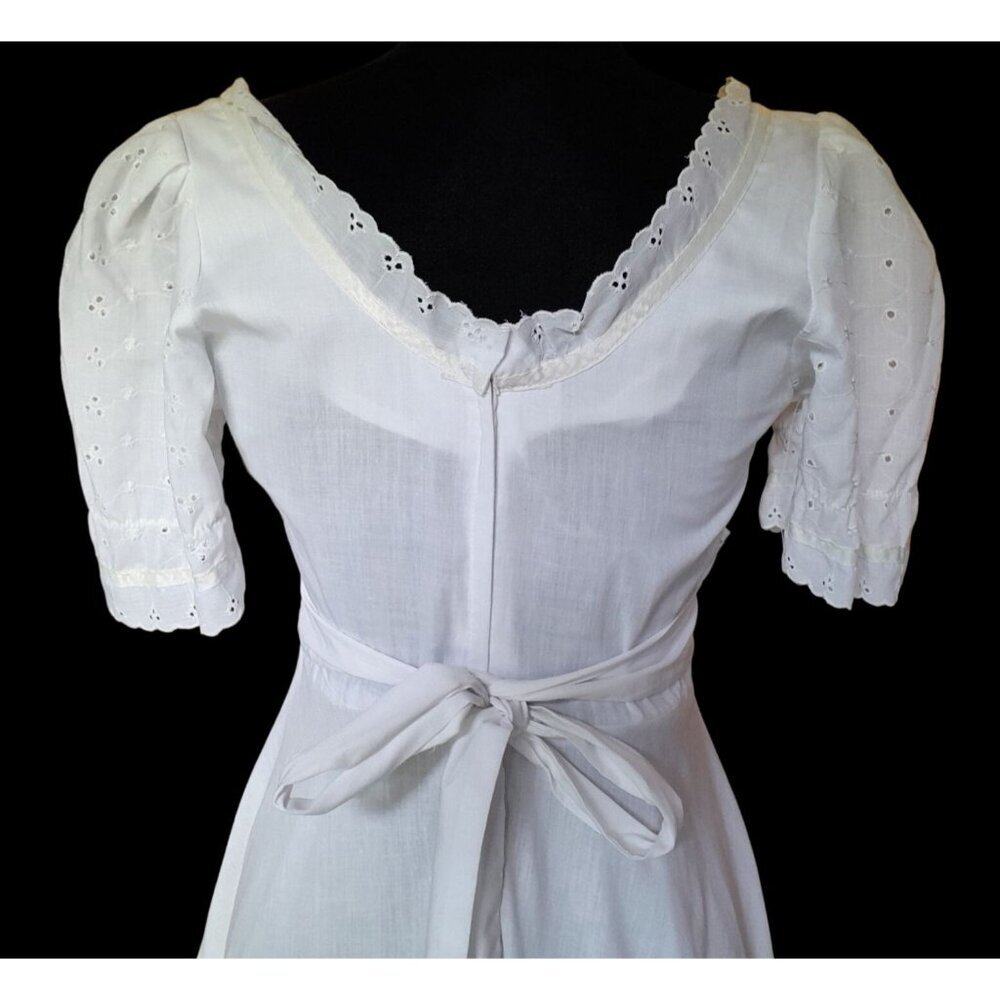 White Maxi Dress with Lace-Up Bodice - Picture 7 of 11